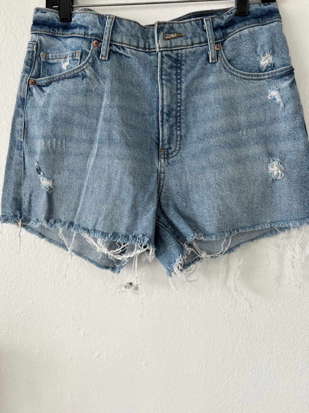 Express Light Blue Distressed Denim Shorts New W/O Tags Never Worn